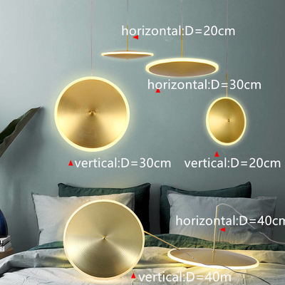 D20CM-Goldmetallmoderne hängende helle dekorative Eisen-Leuchter
