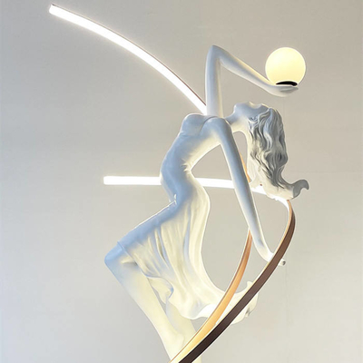 Dekorative weiße Stehlampe des menschlichen Körpers moderner hoher Qualität D78*179cm für Wohnzimmerhotel-Innenwohn
