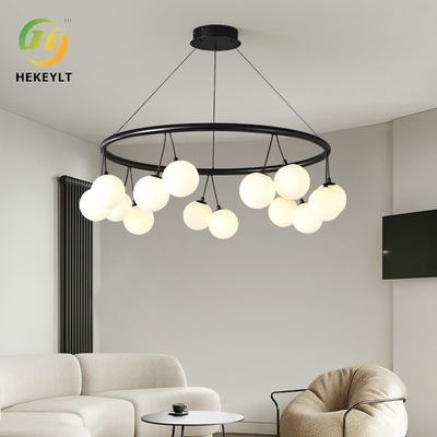 Nordisches einfaches kreatives Licht des Cherry Pendant Light Showroom Living-Raum-Esszimmer-Ball-Schwarzglas-LED