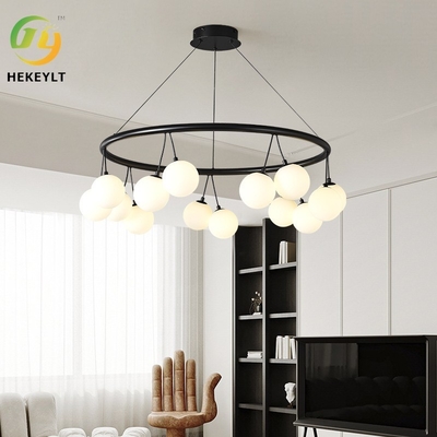 Nordisches einfaches kreatives Licht des Cherry Pendant Light Showroom Living-Raum-Esszimmer-Ball-Schwarzglas-LED