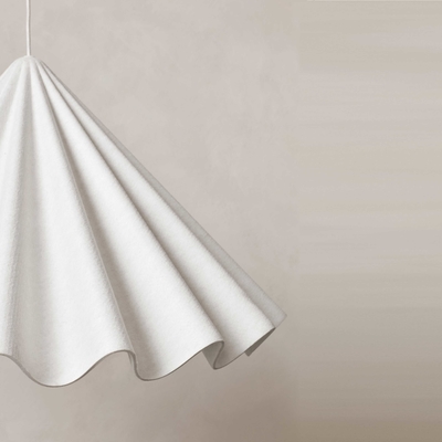 Off White Farbe Haustiergewebe (100% Polyester) Wellenartiger Design Esszimmer Tanz Anhänger 37,4 In Dia X 21,6 In H