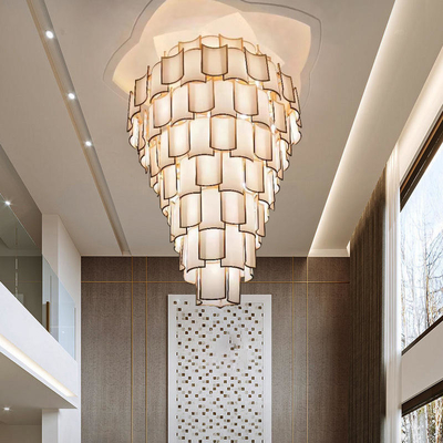 Moderne Villa Wohnzimmer Treppe Großer Kronleuchter Hotel Lobby Luxus Pendant Lampe