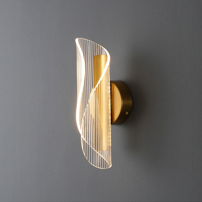 JYLIGHTING Moderne einfache LED Streamer Wandlicht Acrylmetall Transparent für Schlafzimmer Gang