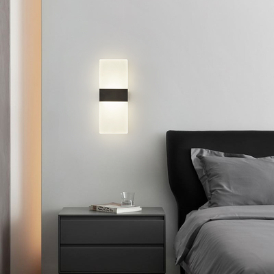 Moderne einfache rechteckige LED-Wandlampe Transparentes Schlafzimmer Wohnzimmer Restaurant Hotel