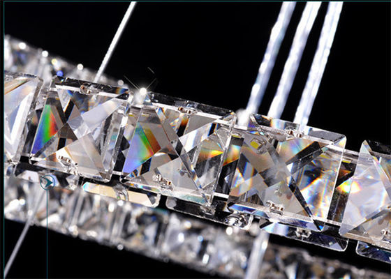 Edelstahl moderner Ring Light Diamond Crystal Chrome Mirror Finishs 64W