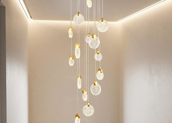 Postmodern drehende Treppe 265V Crystal Glass Ceiling Lights der Höhen-2m