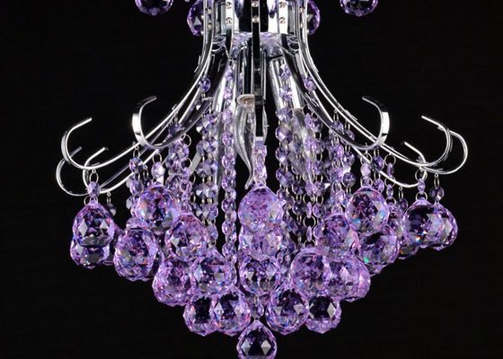Energiesparende purpurrote Farbe 400*420mm Crystal Candle Chandelier 110V 9.5KG
