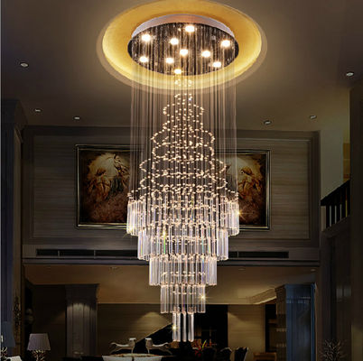 Moderne Luxus-Muti-Größe Crystal Hanging Lights For Hotel