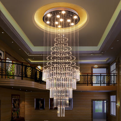 Moderne Luxus-Muti-Größe Crystal Hanging Lights For Hotel