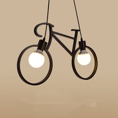 Weißes schwarzes modernes Eisen-hängender Licht-Halter des Fahrrad-E27