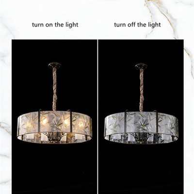 Des Email-Lampenfassung Bambusblatt-Leuchter-Licht-kupferne Glas-E14