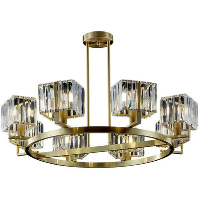 Reiner kupferner hängender Lichtquelle-nordischer Luxus Crystal Chandeliers E14