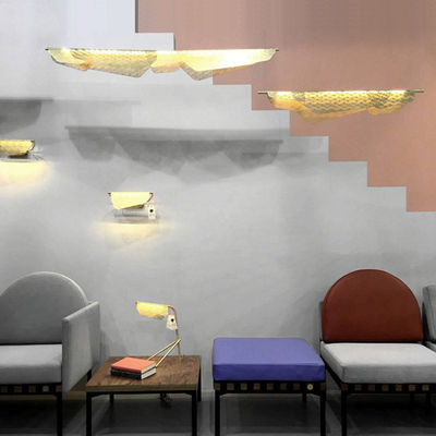 Hängendes Licht Champagne Gold Metal Meshs LED modern für Haus