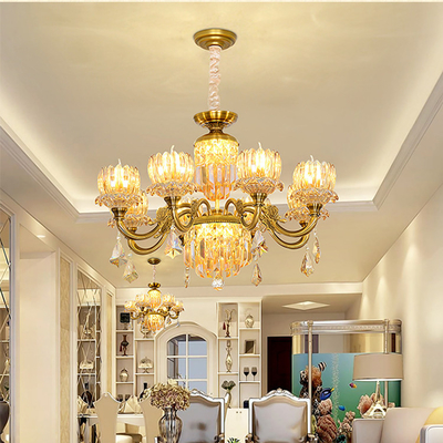 Innenwohnzimmer, das moderne Luxusart Crystal Pendant Light Glass Golds hängt