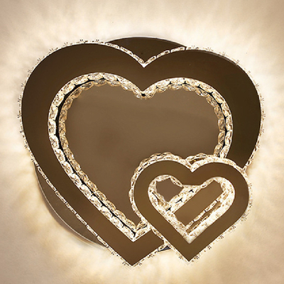 Romantisches Innenschlafzimmer moderner Crystal Pendant Light Heart Shape